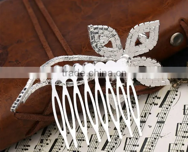 Cheap and high quality korea style plated flower bridal hair comb accessory