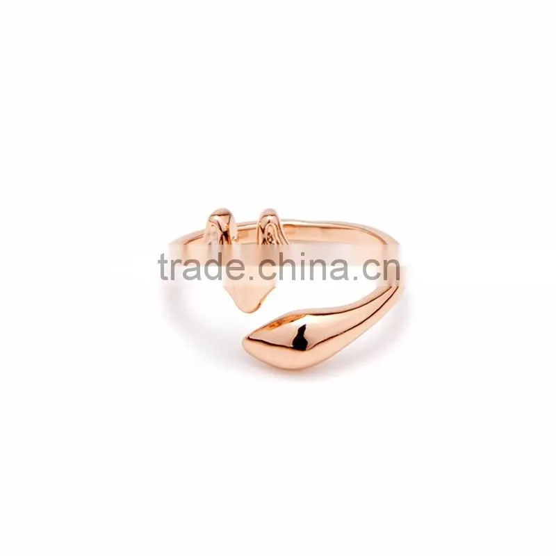 2016 Latest Woman Femal Fine Jewelry Animal Fox Shape Silver Ring Design