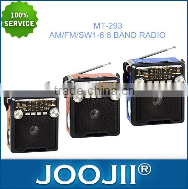 Hot seller AM/FM/SW1-6 8 BAND portable retro radio