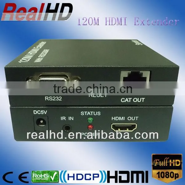 2016 China Hottest 16X16 120m Coax HDMI Extender with IR+RS232+Remoter