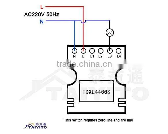 TAIYITO TDXE4466S touch screen curtain switch