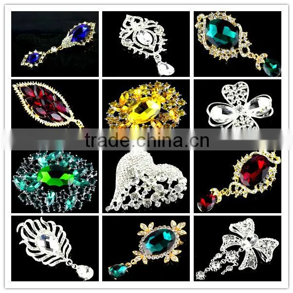 Best Price Zinc Alloy vintage flower rhinestone crystal strass brooch pins , Crystal rhinestone strass brooch in colors
