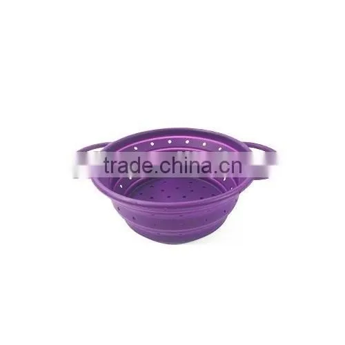 collapsible silicone fruit food strainer basket
