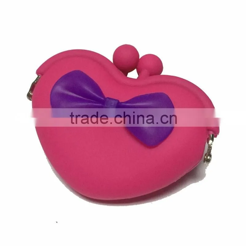 Promotion Silicon ladies hand Coin Purse Wallet with butterfly tie