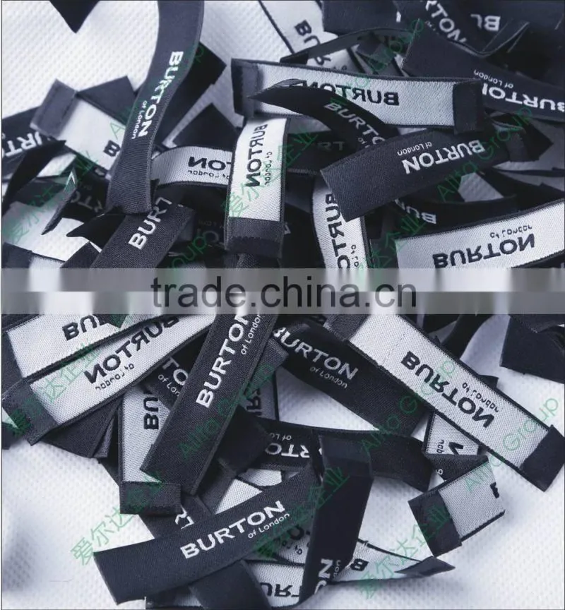 Customized satin woven label for clothing, wholesale garment woven label tags