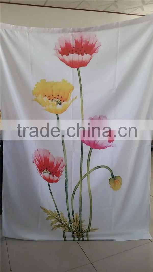 100% Polyester Flower Printed bathroom window curtain