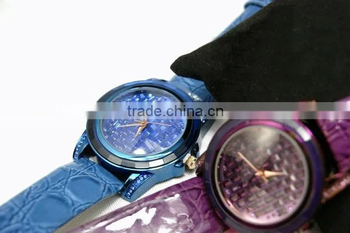 Water brick surface pu leather couple watches