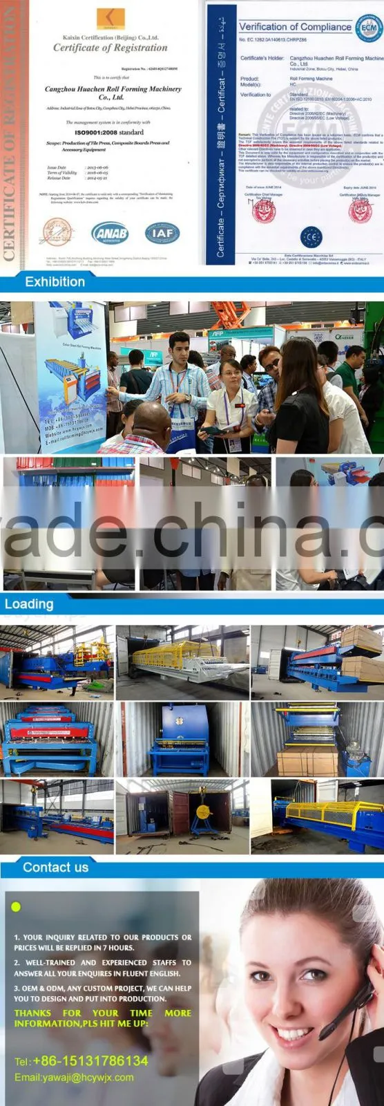 China Galvanized Colored Steel Tile Rolling Mill for Tiles Manufacturing Machinery