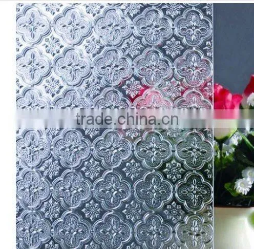 3-6mm tinted pattern glass/decorative glass /rain /flora glass / map /aqualite nashiji designed pattern glass