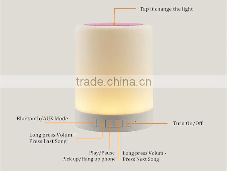 3 Swifts 7 Colors Lamp Portable Mini Bluetooth Speakers with LED Lgiht