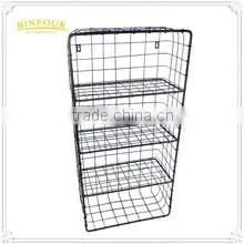 Industrial Style black Wire Metal Storage Crate Vintage Basket Shop Display
