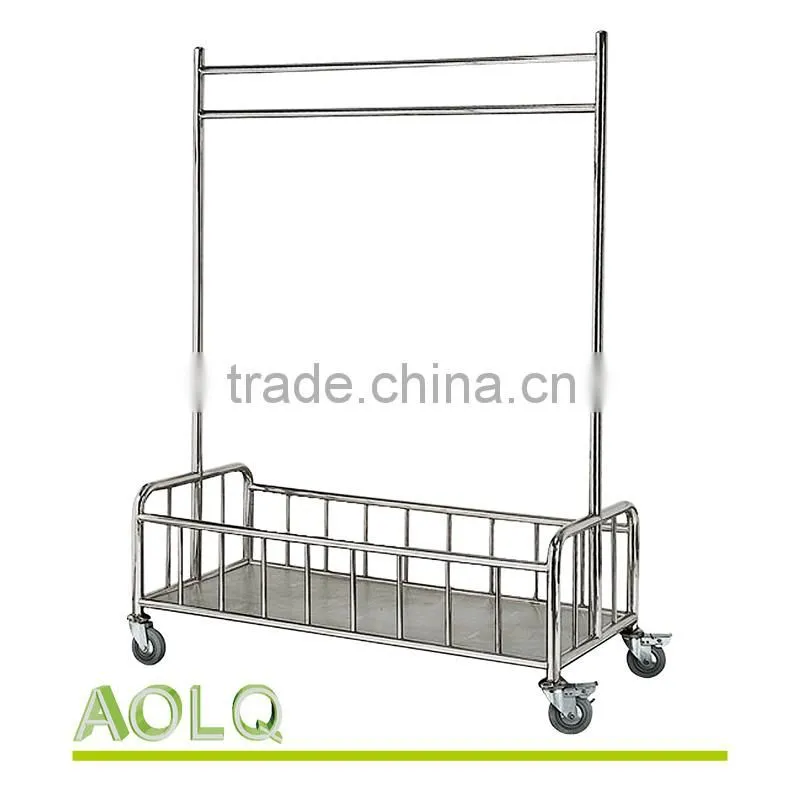 Double-pole foldable clothes hanging rack, interior hanger rack