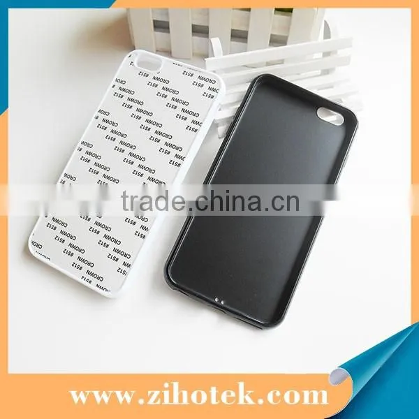 2016 Blank Sublimation Silicon case for iphone 6 plus,TPU case for iPhone 6 plus with aluminum sheet