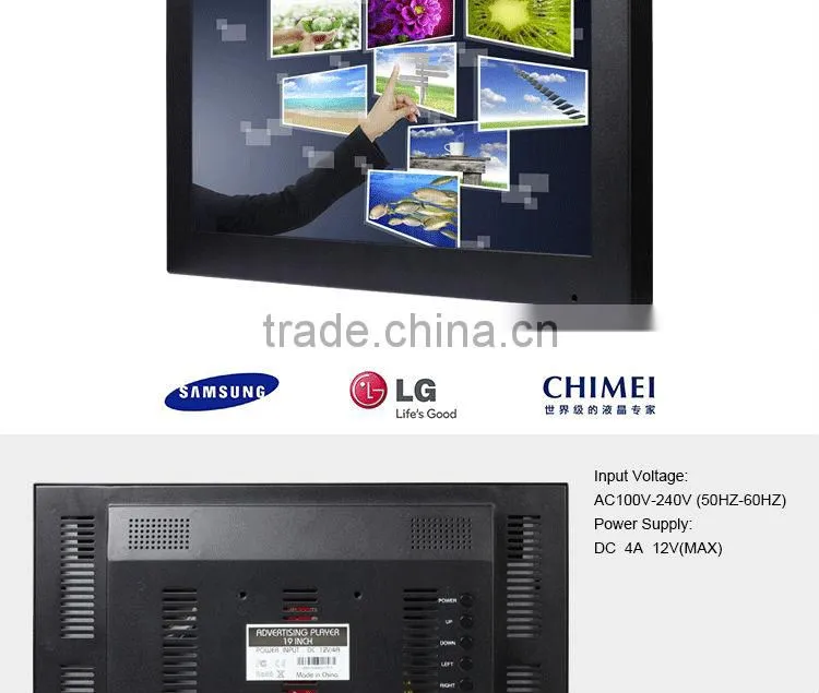 wholesale 19 inch touch screen pos lcd display digital photo frame advertising product