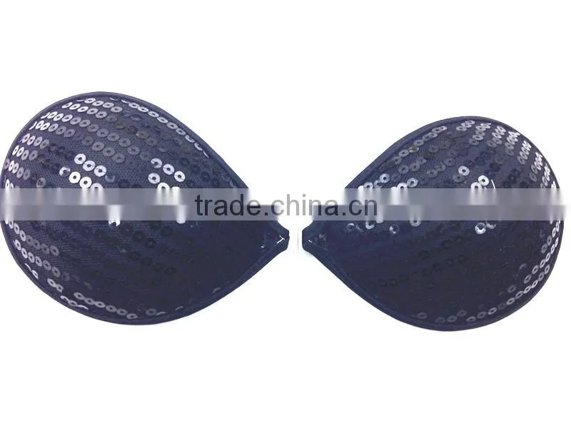 Sexy Invisible Self-adhesive Black Paillette nipple bra