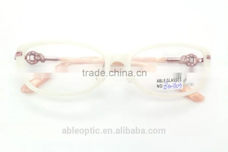 lady crystal rhinestone fashion design acetate hand made spectacles optical frames eyewear eyeglasses