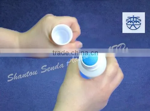 OEM easy open cap bottle with top sponge bottle liquid 50ml plastic bottle label