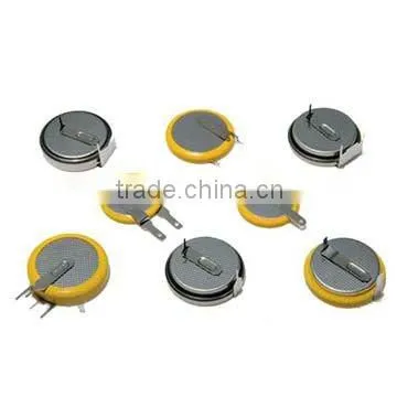 LIR2016 Li-Ion Type 3V Rechargeable battery with solder tabs / pins
