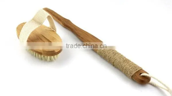 High quality natural wooden body brush,soft back makeup body brush