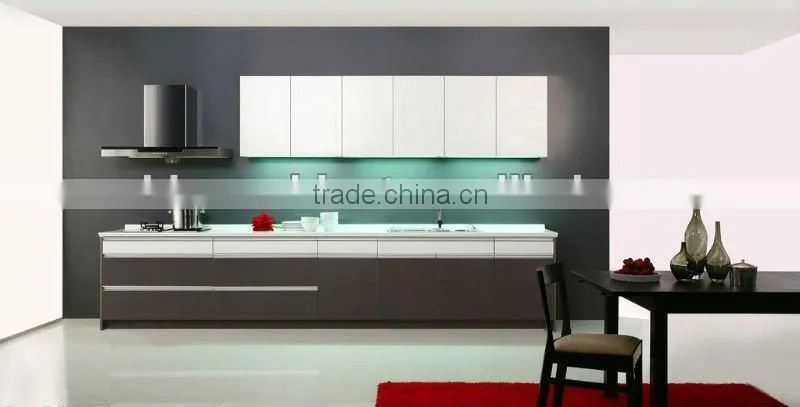 Melamine and lacquer mixed kitchen cabinets