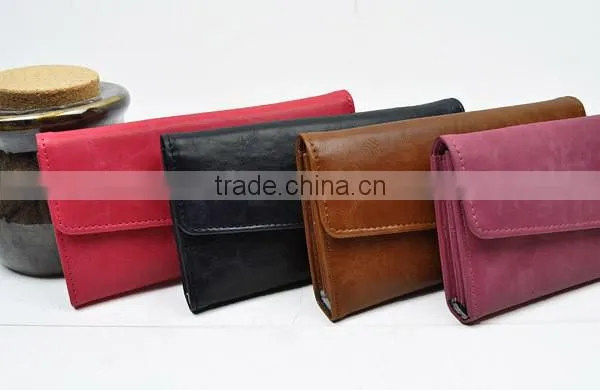 China supplier custom leather elegance wallets for young lady