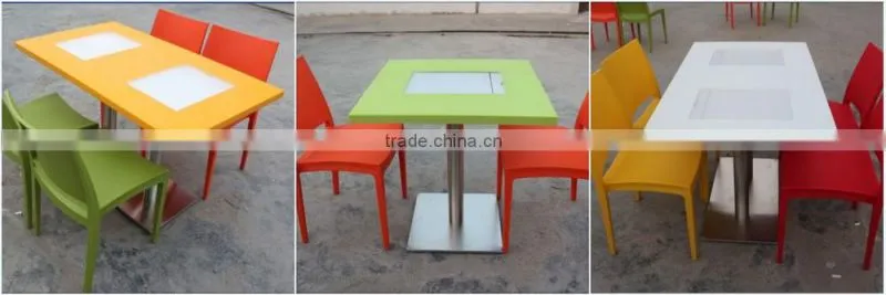Round fast food restaurant equipment , restaurant tables