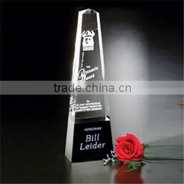 Crystal heart awards trophies with engraved logo as charity awards