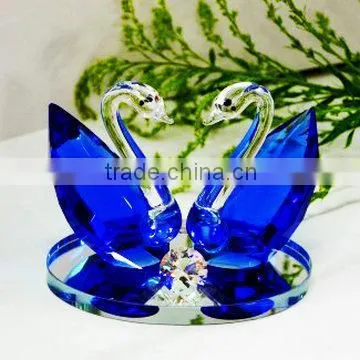 Pink Crystal Swans for Beautiful Home Decoration