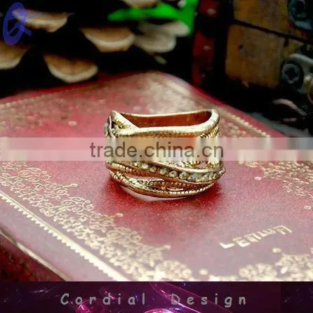 2013 New Products Gold Ring Fashion Rhinestone Rings Jewelry For Women
