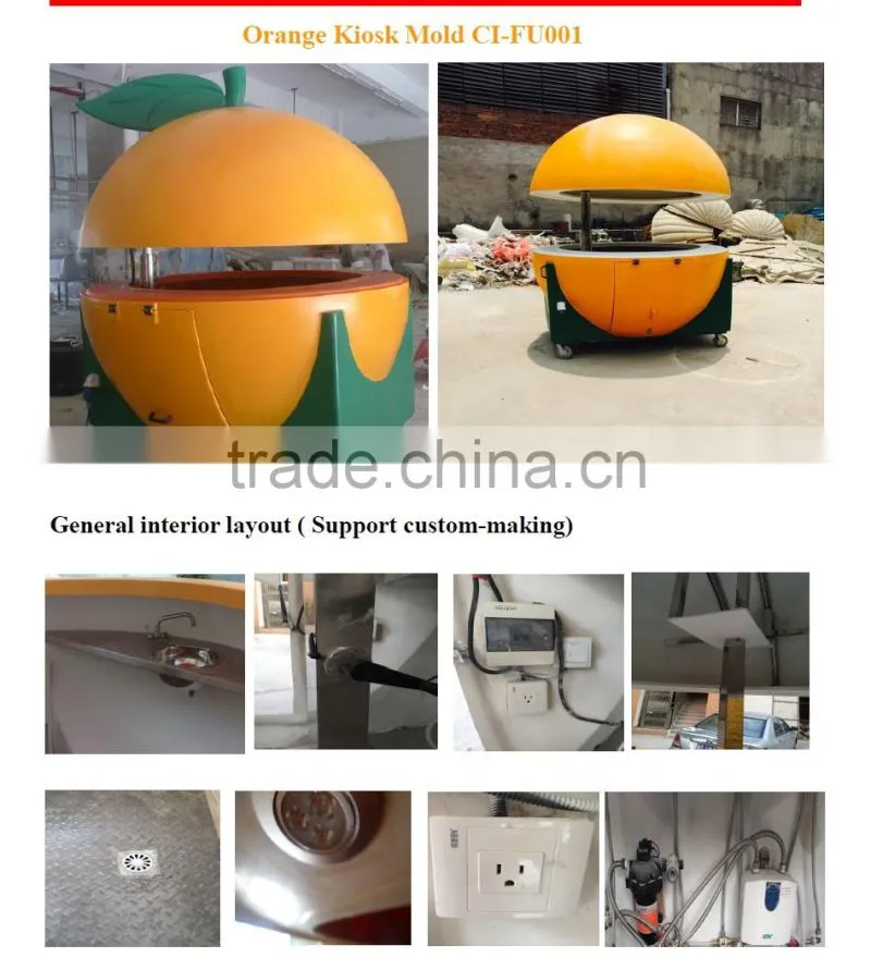 PROFITABLE Orange shape Fibreglass (FRP) Kiosk portable and efficient