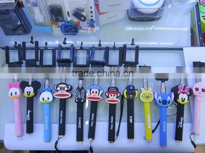 Hot Selling Cartoon Micky Hello Kitty Monopod For iPhone Samsung Android Mobile