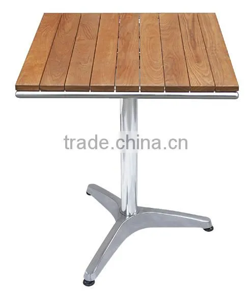 Wood top Aluminum Table