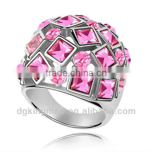 Stylish Kingman 2013 Pink Austrian Crystal Rings (KMKR-41)