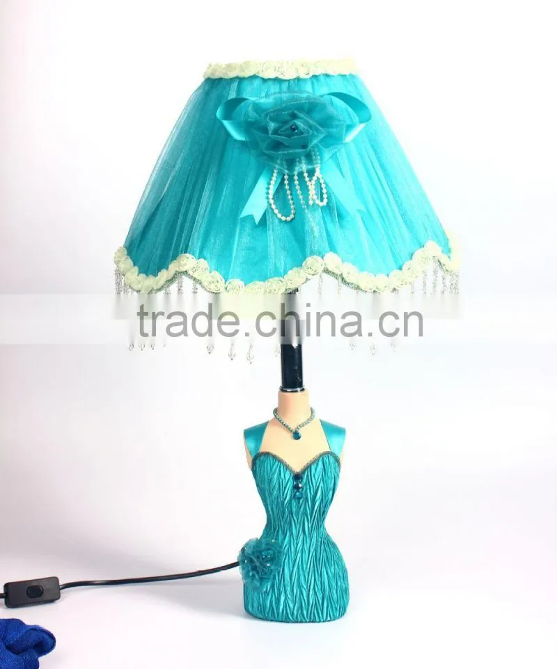 Wholesale blue table lamp Home decor Reading lighting Table lamp resin crafts