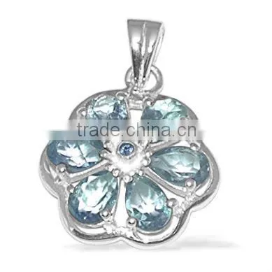 Luxury Fashion 2014 925 Sterling Silver Natural Gemstone Pendants