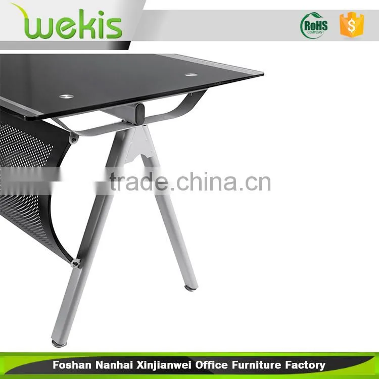 Black color modern office desk executive ceo desk glass office table in office furniture