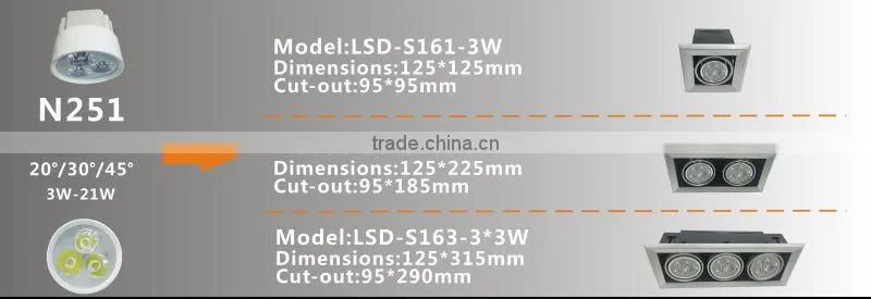 Double head 2 * 25W cob led downlight with epistar chip, CE&RoHS