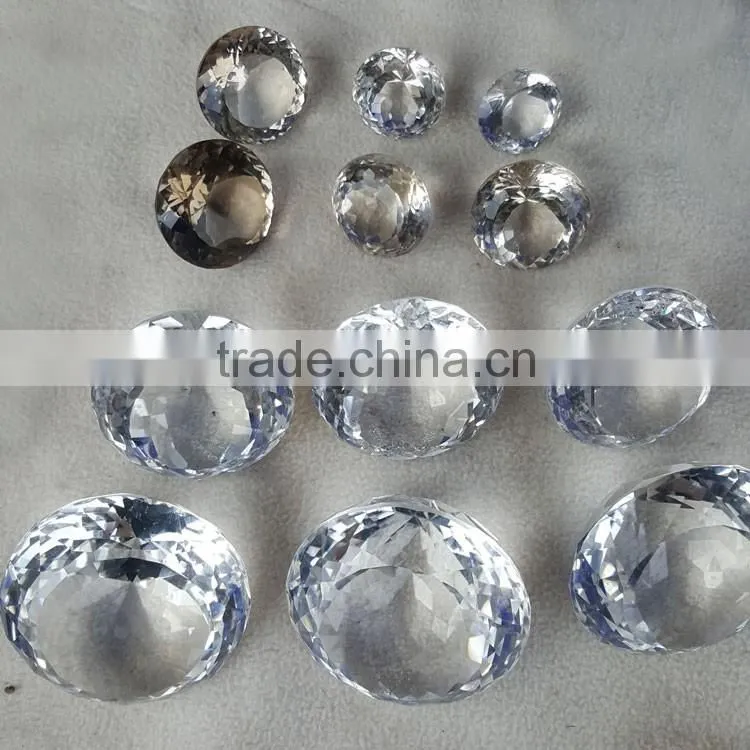 Faceted Smoky Clear White Crystal Pendants Beads
