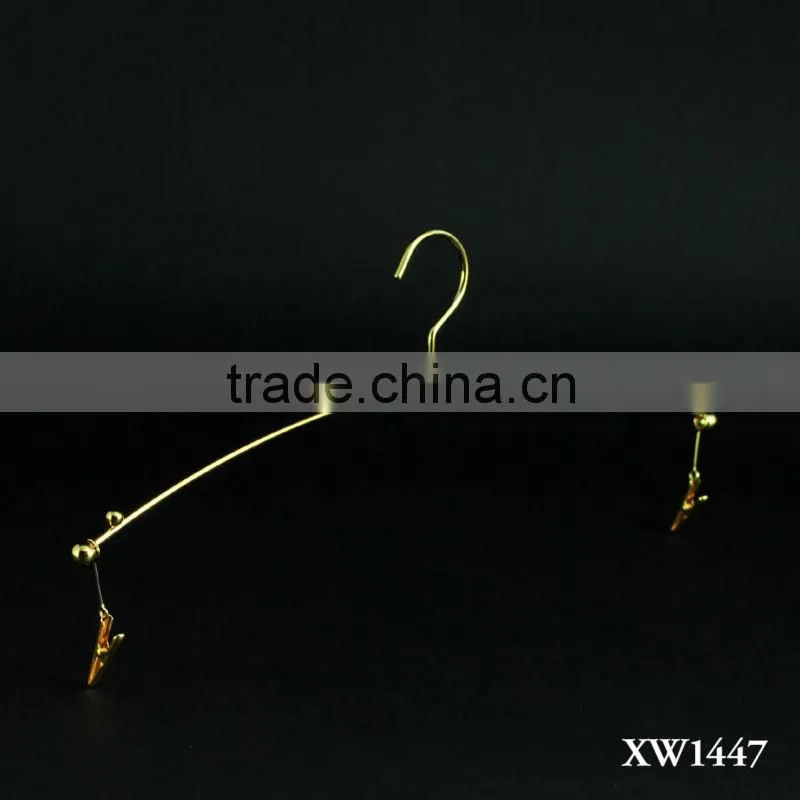 Golden Girly Lingerie Hanger with Clips for Clothing Manufacturer