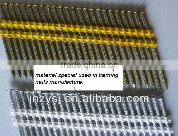 Special modified plastic for plastic strip framing construction fasten nail