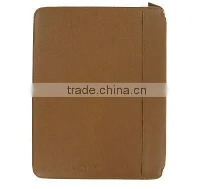 Zippered Portfolio /zipper leather cover for ipad