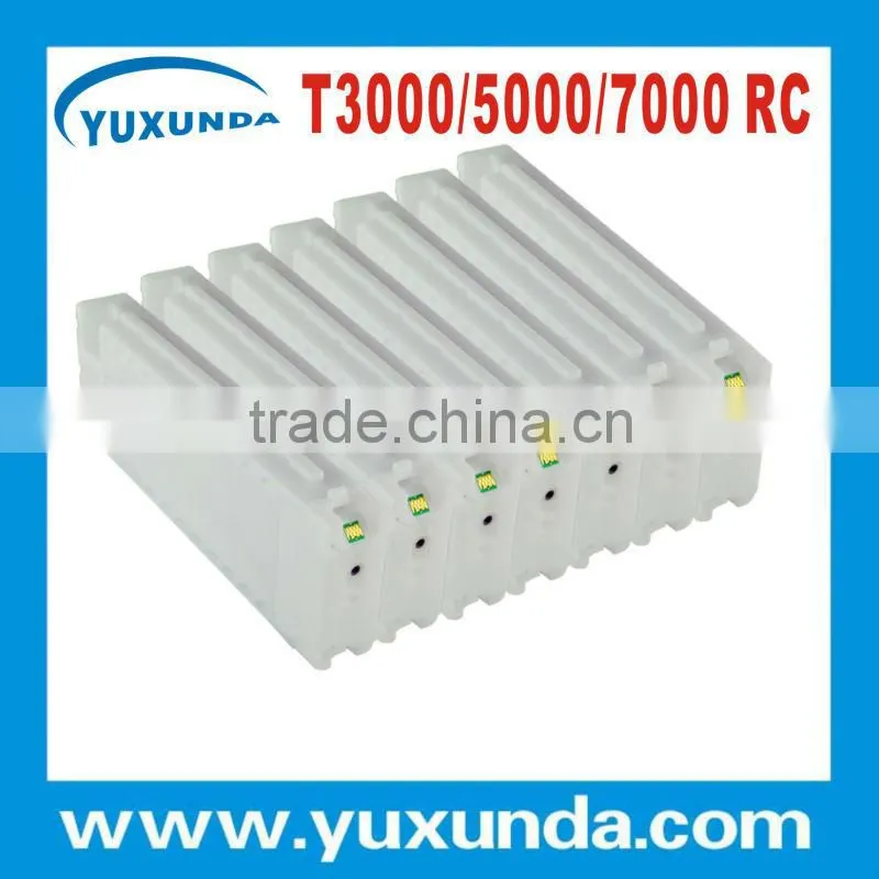 Newest!! YUXUNDA New 700ml refillable cartridge with ink bag and reset chip for Epson SC-T3000 SC-T5000 SC-T7000