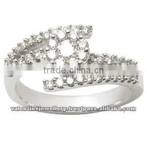 0.40 ct total diamond weight, Hamesha Princess Diamond Ring, 18K White & Rose Gold