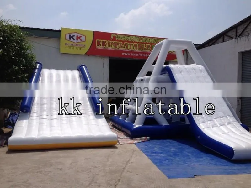 Giant Inflatable Triangle Water Slide For Sea or Lake