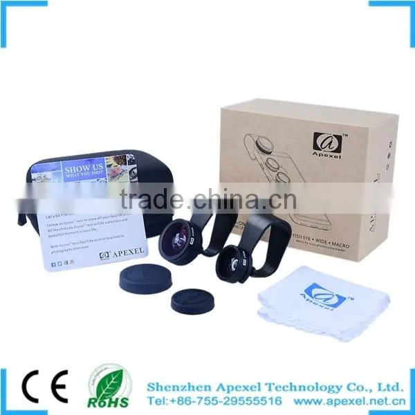 Universal Clip 3 in 1 180 Degree Fisheye Lens For iphone + Macro Lens + Wide Angel Lens