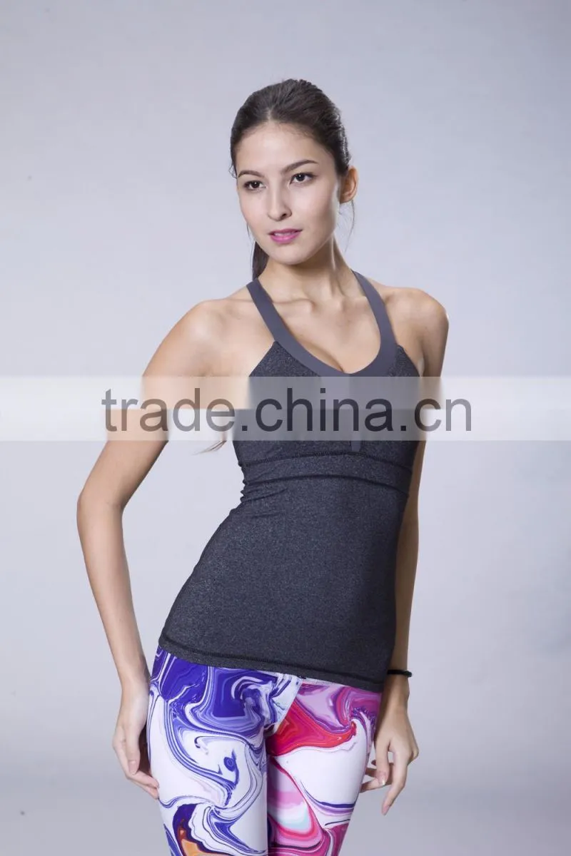 Cross Back Activewear Training Workout Fitness Padded Tank