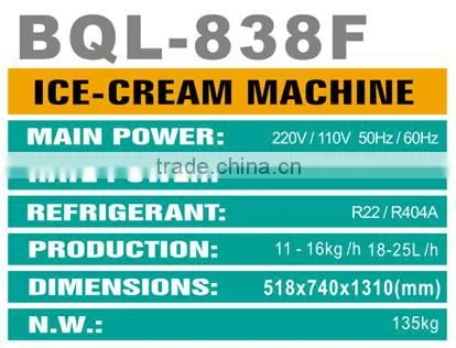 Hot sale chinese ice cream machine / snow ice cream machine / soft ice cream machine for sale