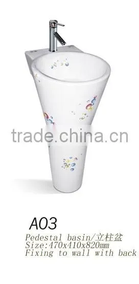 A04 hot sell sanitary ware china stripe round art basin