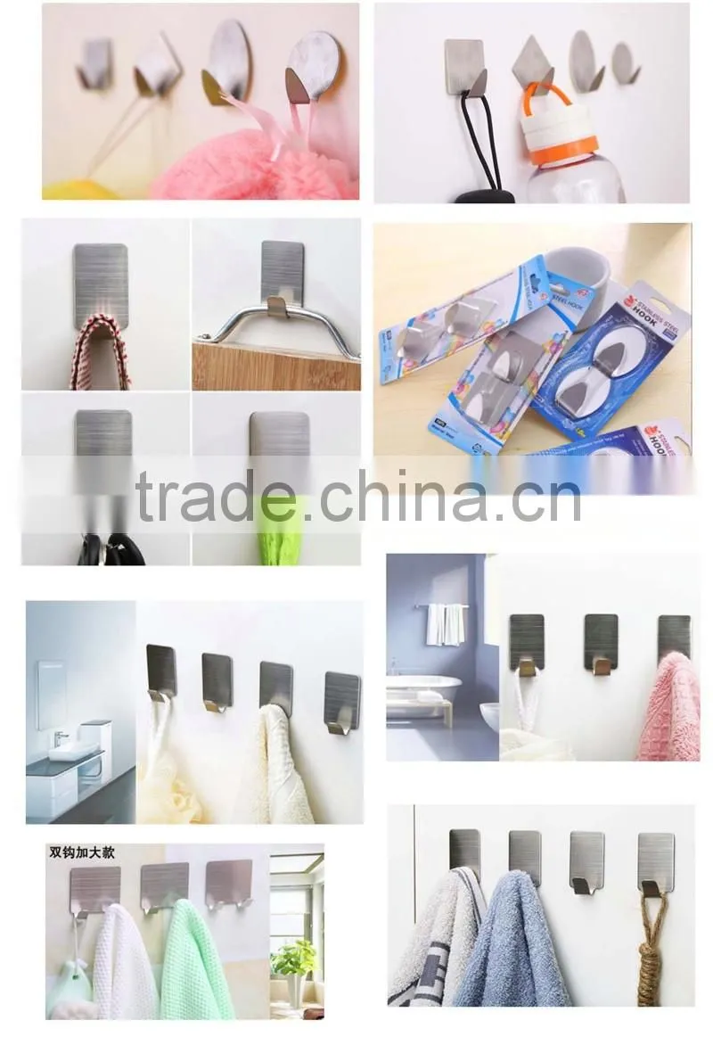 fashional stainless steel adhesive picture rail hooks and steel sticker hook