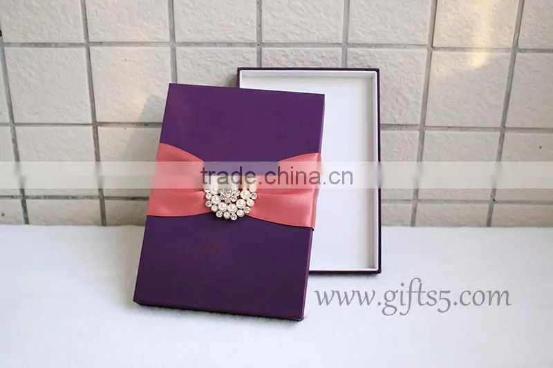 High quality elegant Custom Handmade wedding invitation gift boxes